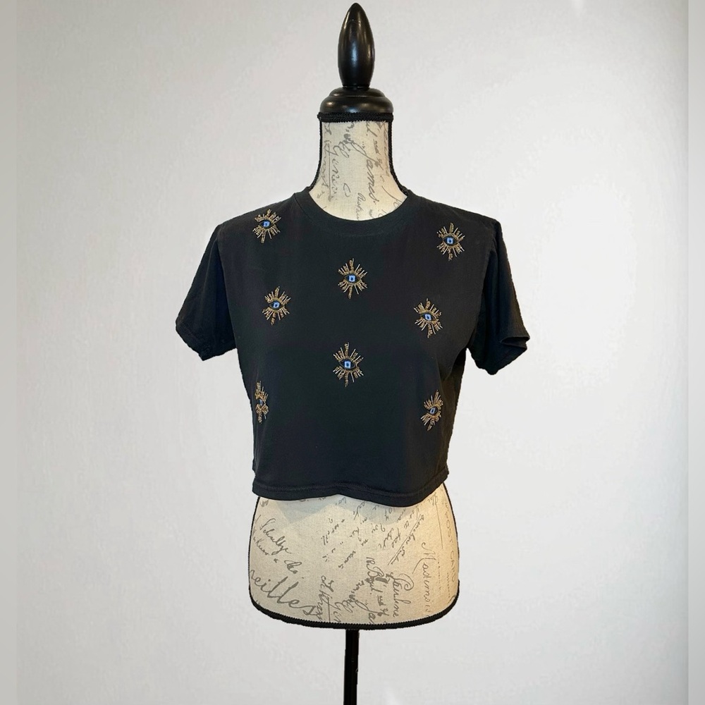 Balboa Beaded/Embroidered Eye Crop Top